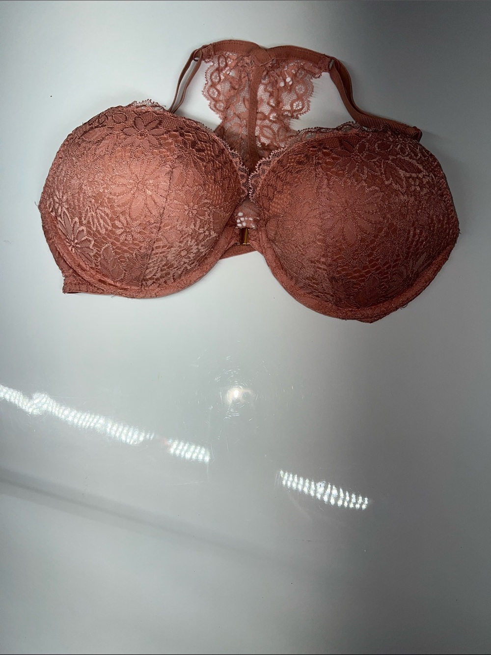 Auden Floral Lace Push-Up Bra in Dusty Rose